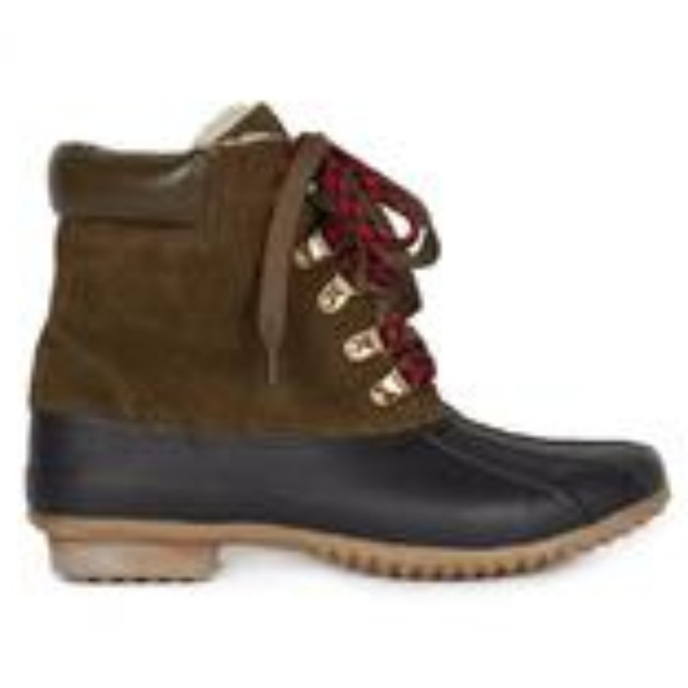 Joie Delyth Olive Suede Lace Up Rain Snow Boots, Size 6